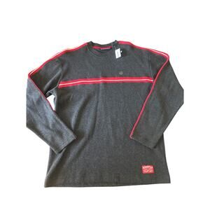 New with tags- vintage Aeropostale gray sweater with red/white stripes. Size L